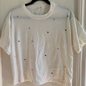 Sundry hearts and stars white T-shirt